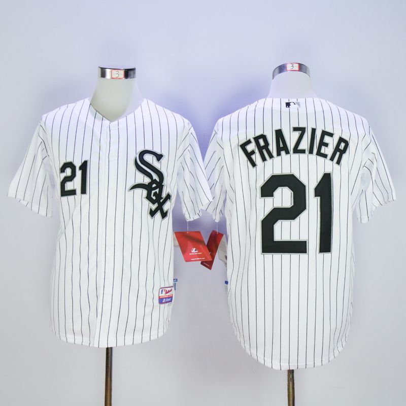 Men Chicago White Sox 21 Frazier White MLB Jerseys